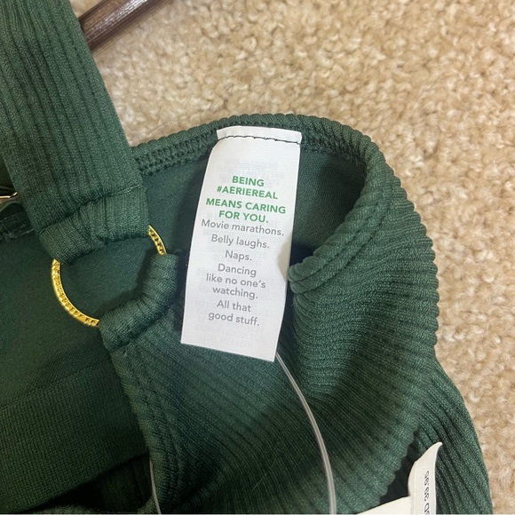 NWT dark green with gold rings bralet size XS Aerie - Picture 4 of 5